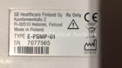 GE Monitor System Including 1 x Type D-FPD15-00 Display with Keypad and Power Supply, 1 x Type F-CU5P-01 Module Rack, 1 x Type F-CPU-02 Unit with Power Supply, 1 x Type E-CAiOV-00 Gas Module with Spirometry and Water Trap *Mfd 2010* 1 x Type E-PSMP-01 Mod - 5