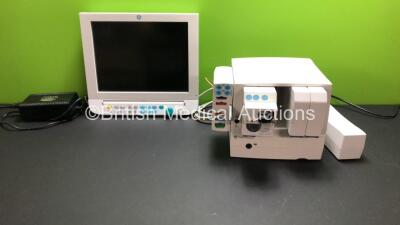 GE Monitor System Including 1 x Type D-FPD15-00 Display with Keypad and Power Supply, 1 x Type F-CU5P-01 Module Rack, 1 x Type F-CPU-02 Unit (No Power Supply) 1 x Type E-CAiOV-00 Gas Module with Spirometry and Water Trap *Mfd 2010* 1 x Type E-PSMP-00 Modu