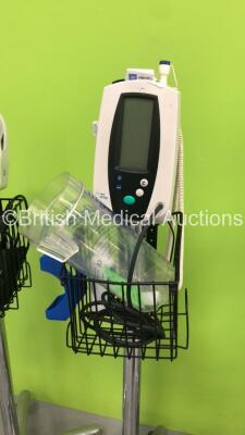 4 x Welch Allyn 420 Series Vital Signs Monitors on Stands (All Power Up) - 5