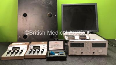 Mixed Lot Including 1 x Anetic Aid Operating Table Attachment, 2 x Acu Medic AM3/D Acupunctoscope Units (Both Untested) 1 x Coherent Medical Lens Cell, 1 x EMS Swiss SA CH-1260 Urological Lithotripter Unit with Footswitch (Powers Up) 1 x SCD19102C Monitor