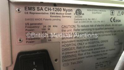 Mixed Lot Including 1 x Anetic Aid Operating Table Attachment, 2 x Acu Medic AM3/D Acupunctoscope Units (Both Untested) 1 x Coherent Medical Lens Cell, 1 x EMS Swiss SA CH-1260 Urological Lithotripter Unit with Footswitch (Powers Up) 1 x SCD19102C Monitor - 7