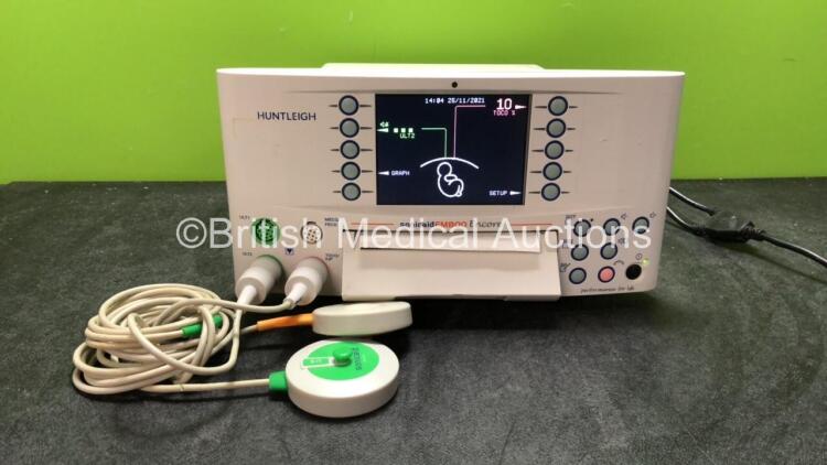 Huntleigh Sonicaid FM8000 Encore Fetal Monitor with 1 x Sonicaid US Transducer / Probe and 1 x Sonicaid TOCO Transducer / Probe (Powers Up) *SN 751CX0401213-13*