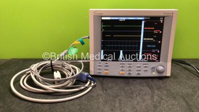 Datascope Passport 2 Patient Monitor Including ECG, SpO2, T1, CO2 and NIBP Options with 2 x NIBP Hoses and 1 x SpO2 Hose (Powers Up) *SN TS132467F8*