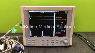 Datascope Passport 2 Patient Monitor Including ECG, SpO2, T1, CO2 and NIBP Options with 2 x NIBP Hoses and 1 x SpO2 Hose (Powers Up) *SN TS132467F8* - 2