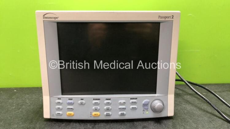 Datascope Passport 2 Patient Monitor Including ECG, SpO2, T1, IBP1, IBP2 and NIBP Options (Powers Up with Blank Screen-See Photo) *TM01710-12*