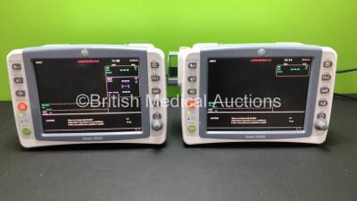 2 x GE Dash 2500 Patient Monitors Including ECG, SpO2 and NIBP Options *Mfd 2009* (Both Power Up)