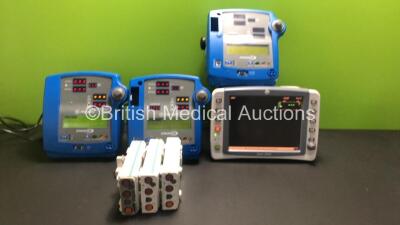 Job Lot Including 1 x GE Dash 2500 Patient Monitor with SPO2, ECG and Printer Options (Powers Up, Damaged Casing and Missing Handle - See Photos), 2 x GE Dinamap Pro 400V2 Vital Signs Monitors (1 x Powers Up), 1 x GE Dinamap Pro 300V2 Vital Signs Monitor 