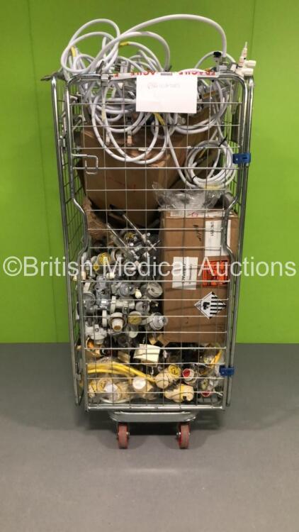 Large Cage of Mixed Regulators and Hoses (Cage Not Included)