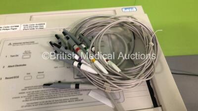 Philips PageWriter 300 pi ECG Machine on Stand with 10 Lead ECG Leads (Powers Up) *S/N US0602070* - 3