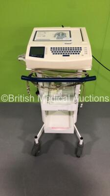 Mortara ELI 250 ECG Machine on Stand with 10 Lead ECG Leads (Powers Up) *S/N 10738000580163*