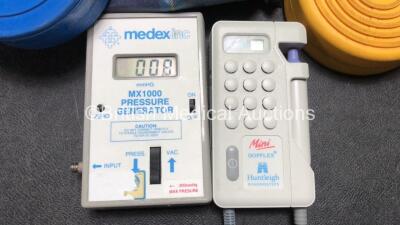 Mixed Lot Including 1 x Rothband X Ray Lead Apron, 1 x ERBE Electrosurgical Unit Footswitch, 1 x Medex MX1000 Pressure Generator (Powers Up) 1 x Huntleigh Mini Dopplex Doppler Unit (Powers Up) 1 x Shandon Vokam 400-100 Unit (Powers Up) 1 x Welch Allyn 767 - 3