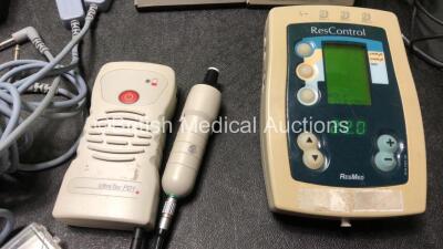 Mixed Lot Including 1 x Piez Optic PZ802 Portable Gas Dosimeter Unit with 1 x AC Power Supply and Accessories (Powers Up) 1 x Ultratec PD1 Fetal Doppler Unit (No Power) 1 x Guidant Model 6577 Cardiovascular Vascular Telemetry Wand, 1 x Respironics REMstar - 6