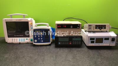 Mixed Lot Including 1 x GE Datex Ohmeda Type F-FM-00 Patient Monitor (Powers Up) 1 x CSI Model 506N3 Patient Monitor (No Power) 1 x Nellcor Symphony N-3000 Pulse Oximeter (Powers Up) 1 x Ohmeda Biox 3700 Pulse Oximeter (Powers Up with Alarm-See Photo) 1 x