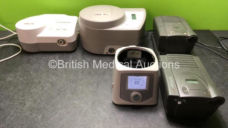 Mixed Lot Including 1 x Breas PV 102 + Ventilator (Powers Up) 1 x Breas PV 403 Ventilator (Powers Up) 1 x Fisher & Paykel Ref ICON Series Humidifier Unit (Powers Up with Missing Lid-See Photo) 2 x Respironics REMstar Plus CPAP Units with 1 x REMstar Heate