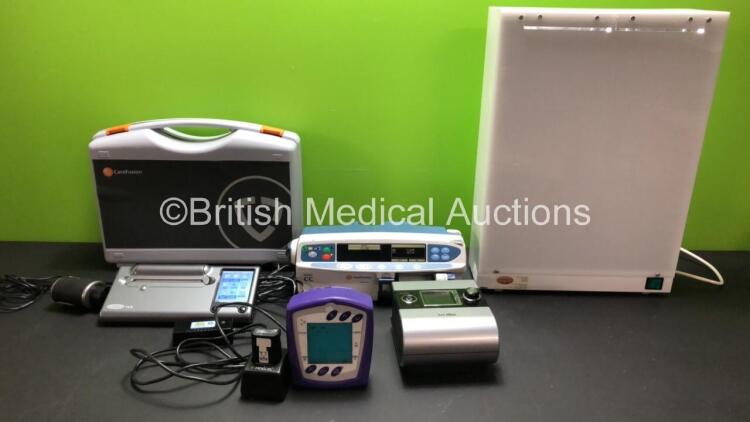Mixed Lot Including 1 x CareFusion Alaris CC Syringe Pump (Powers Up) 1 x CareFusion Micro Lab Spirometer in Case (Powers Up) 1 x Rothband X-Ray Light Box (Powers Up), 1 x ResMed AutoSet S9 CPAP and 1 x Smiths Ref.8400MDD Capnograph Monitor (Powers Up) *4