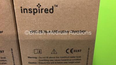 5 x Inspired Medical VHB10A Humidifiers (2 Pinned Power Supply) and 5 x Inspired VHC-25 Humidification Chambers (All Boxed in Excellent Condition) - 6