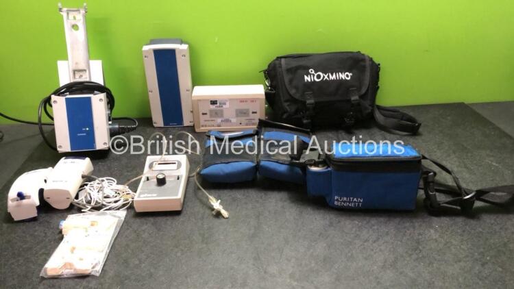 Mixed Lot Including 1 x Linak CHJ20000030D011 Jumbo Battery Charger, 1 x Breas EB 2 Trafo Box, 1 x ResMed Reslink Ventilation Monitor, 1 x ResMed Reslink II Ventilation Monitor,, 1 x Bio Tek DPMM III Universal Monitor, 1 x Puritan Bennett Battery Pack and