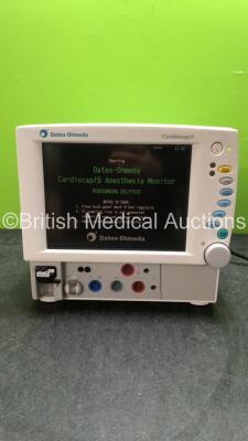 Datex Ohmeda Cardiocap 5 Anesthesia Monitor Including Spirometry, ECG, NIBP, SpO2, P1, P2, T1, T2 and Gas Options with D-fend Water Trap (Powers Up) *SN FBWG00690*