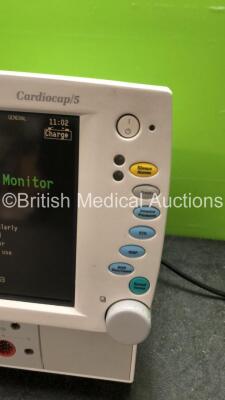 Datex Ohmeda Cardiocap 5 Anesthesia Monitor Including Spirometry, ECG, NIBP, SpO2, P1, P2, T1, T2 and Gas Options with D-fend Water Trap (Powers Up) *SN FBWG00690* - 5