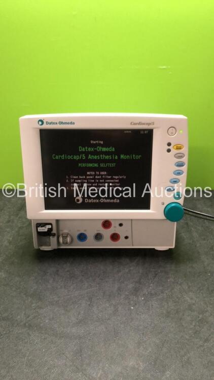 Datex Ohmeda Cardiocap 5 Anesthesia Monitor Including ECG, NIBP 