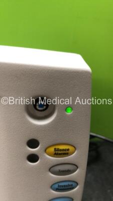 Datex Ohmeda Cardiocap 5 Anesthesia Monitor Including Spirometry, ECG, NIBP, SpO2, P1, P2, T1, T2 and Gas Options with D-fend Water Trap (Powers Up with Damaged Power Button-See Photo) *SN FBWG00689* - 5