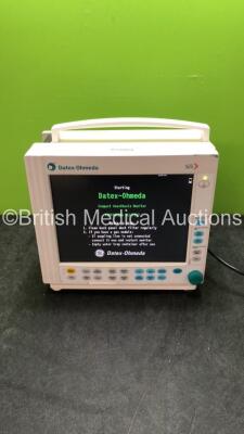 Datex Ohmeda S/5 Compact Anesthesia Monitor with 1 x Datex Ohmeda M-NESTPR Module Including ECG, SpO2, NIBP, T1, T2, P1, P2 Options, 1 x Datex Ohmeda M-P-00-03 P3 Module (Powers Up) *SN 5218168* - 3