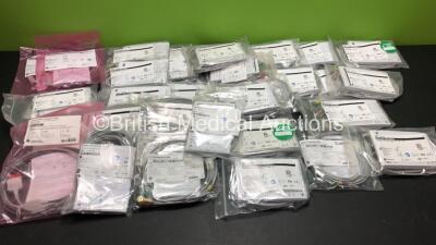 Job Lot of Patient Monitor Leads Including Approx.28 GE and Carefusion Multi-Link ECG Leadwires and 2 x Carefusion Vital Signs Temperature Cables for GE 400 Series (See Photos for References)