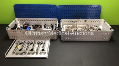 I x Biomet Tibial Surgical Set in Osteonics Tray and 1 x Vanguard Premier Femoral Surgical Set in Osteonics Tray