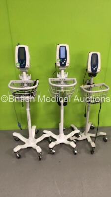 3 x Welch Allyn SPOT Vital Signs Monitors on Stands (2 x Power Up - 1 x Missing Power Port - See Pictures)