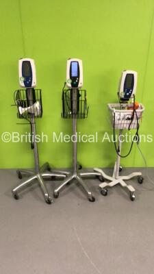 2 x Welch Allyn SPOT Vital Signs Monitors on Stands (1 x Powers Up with Error - See Pictures) and 1 x Welch Allyn 420 Series Vital Signs Monitor on Stand (Powers Up)