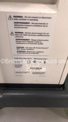 Nellcor Puritan Bennett 840 Ventilator Software Version 4-070000-85-AN - Running Hours 58943 with Compressor - Running Hours 1036 and Hoses (Powers Up) - 9