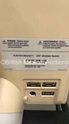 Nellcor Puritan Bennett 840 Ventilator Software Version 4-070000-85-AN - Running Hours 58943 with Compressor - Running Hours 1036 and Hoses (Powers Up) - 12