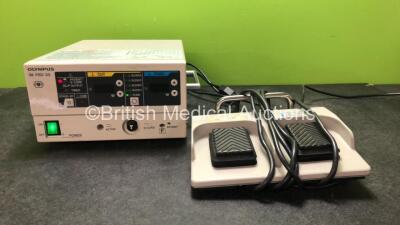 Olympus PSD-20 Electrosurgical Unit with 1 x Olympus MH-551 Footswitch (Powers Up with Alarm-S Cord Missing )