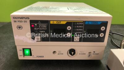 Olympus PSD-20 Electrosurgical Unit with 1 x Olympus MH-551 Footswitch (Powers Up with Alarm-S Cord Missing ) - 2