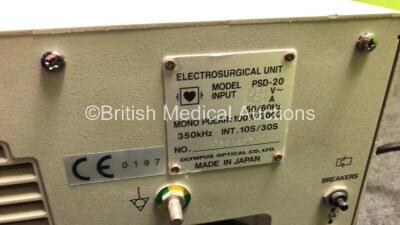 Olympus PSD-20 Electrosurgical Unit with 1 x Olympus MH-551 Footswitch (Powers Up with Alarm-S Cord Missing ) - 4