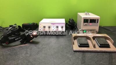 Mixed Lot Including 1 x Keeler All Pupil Indirect Ophthalmoscope (Powers Up) 1 x Surgitron Radiolase II Electrosurgical Unit (Powers Up) 1 x Olympus HPU-20 Heat Probe Unit with 1 x Olympus MAJ-528 Foot Switch (Powers Up with Alarm)