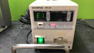 Mixed Lot Including 1 x Keeler All Pupil Indirect Ophthalmoscope (Powers Up) 1 x Surgitron Radiolase II Electrosurgical Unit (Powers Up) 1 x Olympus HPU-20 Heat Probe Unit with 1 x Olympus MAJ-528 Foot Switch (Powers Up with Alarm) - 6