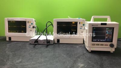 Job Lot Including 1 x Datex Ohmeda S/5 Patient Monitors Including ECG, CO2, SpO2, NIBP and T1 Options with 1 x Power Supply (Powers Up with Missing Dial-See Photo) 1 x Datex Ohmeda S/5 Patient Monitor Including ECG, SpO2, NIBP and T Options with 1 x AC Po