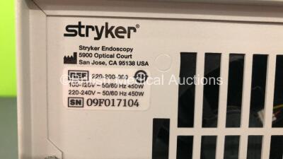 1 x Stryker 1188 HD High Definition Camera Control Unit and 1 x Stryker X8000 LED Light Source Unit (Both Power Up) * - 5