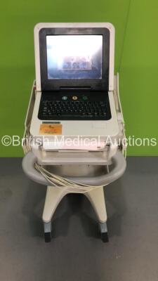 Philips PageWriter TC50 ECG Machine on Stand with 10 Lead ECG Leads (Powers Up - Key Missing - See Pictures) *S/N USD1305930*