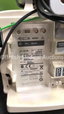 2 x Philips MRx Defibrillators Including Pacer, ECG SpO2 and Printer Options with 2 x Philips M3539A Power Adapters, 2 x Philips M3538A Batteries, 2 x Paddle Lead, and 2 x 3 Lead ECG Leads (Both Power Up) *US00539106, US00546526* - 6