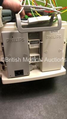 2 x Philips MRx Defibrillators Including Pacer, ECG SpO2 and Printer Options with 2 x Philips M3539A Power Adapters, 2 x Philips M3538A Batteries, 2 x Paddle Lead, and 2 x 3 Lead ECG Leads (Both Power Up) *US00539106, US00546526* - 11