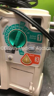 2 x Philips MRx Defibrillators Including Pacer, ECG and Printer Options with 2 x Philips M3539A Power Adapters, 2 x Philips M3538A Batteries, 2 x Paddle Lead, and 2 x 3 Lead ECG Leads (Both Power Up) *US00554890, US00546521* - 5