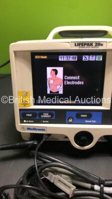 Medtronic Lifepak 20e Defibrillator/Monitor with ECG and Printer Options,1 x Paddle Lead and 1 x 3-Lead ECG Lead (Powers Up-Missing Door and Damage to Casing-See Photos) - 3