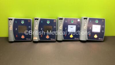 4 x Laerdal Heartstart FR2 Defibrillators (All Power Up with Stock Battery - Not Included) *0501033585 - 0602065840 - 1002073553 - 1200017268*