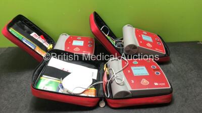 3 x Laerdal AED Trainer 2 Trainignd Defibrillators in Carry Cases *SN 140708, 1501, 1203*