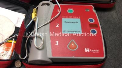 3 x Laerdal AED Trainer 2 Trainignd Defibrillators in Carry Cases *SN 140708, 1501, 1203* - 2