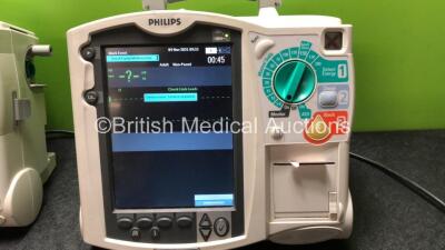 1 x Philips Heartstart MRx Defibrillator Including ECG and Printer Options, 1 x Philips Heartstart MRx Defibrillator Including Pacer, ECG and Printer Options with 2 x Philips M3539A Power Adapter and 2 x Philips M3538A Batteries (Both Power Up with Devic - 3