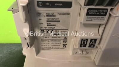 1 x Philips Heartstart MRx Defibrillator Including ECG and Printer Options, 1 x Philips Heartstart MRx Defibrillator Including Pacer, ECG and Printer Options with 2 x Philips M3539A Power Adapter and 2 x Philips M3538A Batteries (Both Power Up with Devic - 9