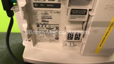 2 x Philips MRx Defibrillators Including Pacer, ECG and Printer Options with 2 x Philips M3539A Power Adapters and 2 x Philips M3538A Batteries, 2 x Paddle Lead, 2 x Philips M3725A Test Loads and 1 x 3 Lead ECG Lead (Both Power Up 1 with Device Error-See - 8